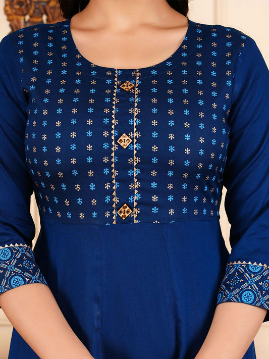 Print A-Line Midi Dress