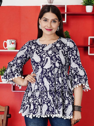Ethnic Motifs Printed Cotton Top