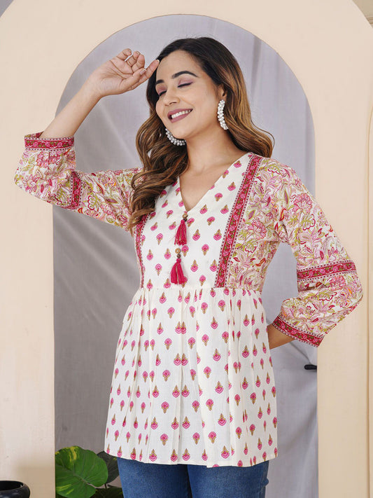 Floral Printed Cotton Top