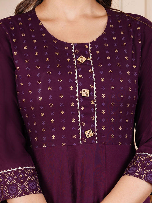 Print A-Line Midi Dress