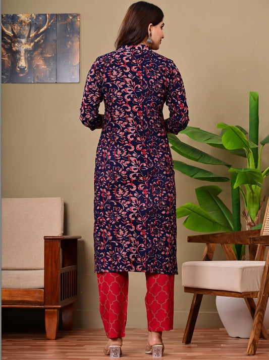 Women Ethnic Motifs Printed Regular Kurta with Trousers