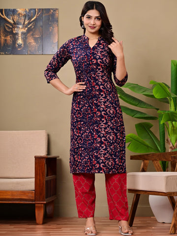 Women Ethnic Motifs Printed Regular Kurta with Trousers