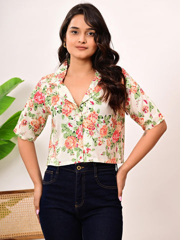 Floral Print Crop Top