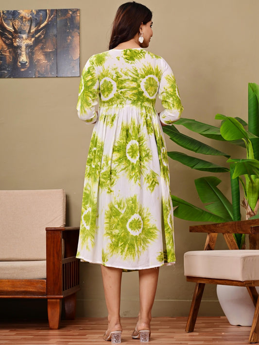 Tie and Dye Dyed A-Line Dress