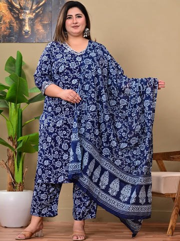 Women Ethnic Motifs Printed Regular Kurta with Trousers & With Dupatta