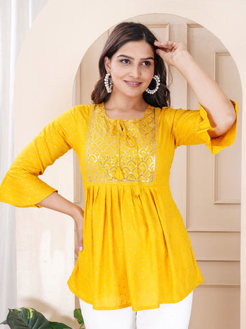 Women Embroidered Peplum Top