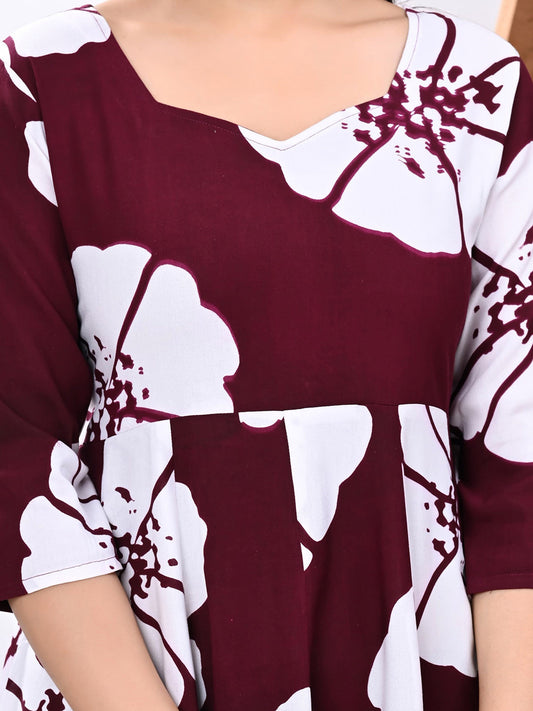Floral Printed Sweetheart Neck Pure Cotton Kurta With Trousers & Dupatta