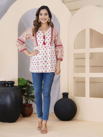 Floral Printed Cotton Top