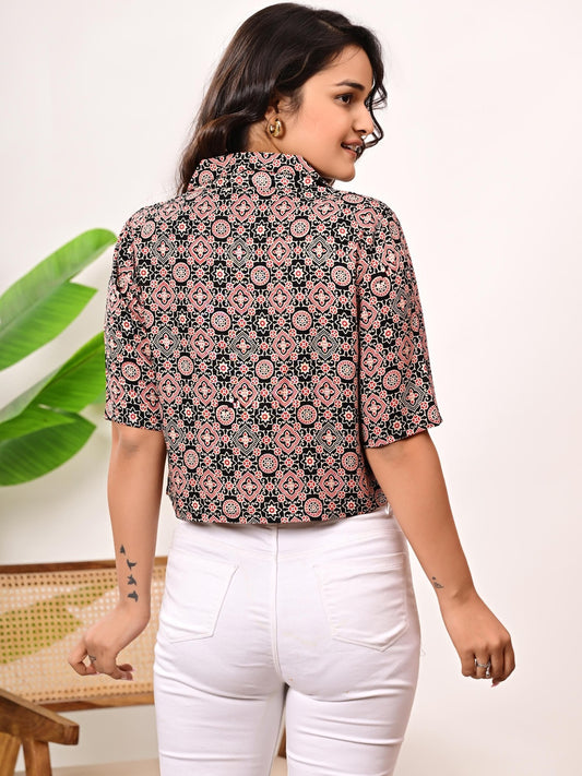 Women Ethnic Motifs Printed Crop Top