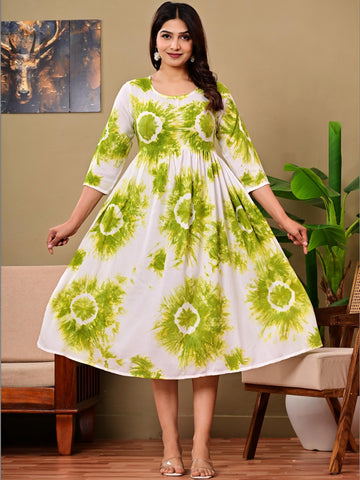 Tie and Dye Dyed A-Line Dress